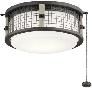 Kichler 380949WZC Ahrendale Outdoor Fan 1-Light Kit, LED 17 Watts, Weathered Zinc