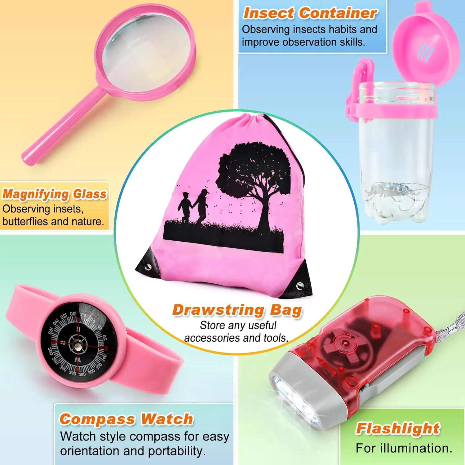 Kids Explorer Kit & Bug Catcher Kit, Camping Gear for Kids, Outdoor Exploration Set with Vest & Hat, Backpack, Ideal Outdoor Camping Adventure Toys for Boys Girls