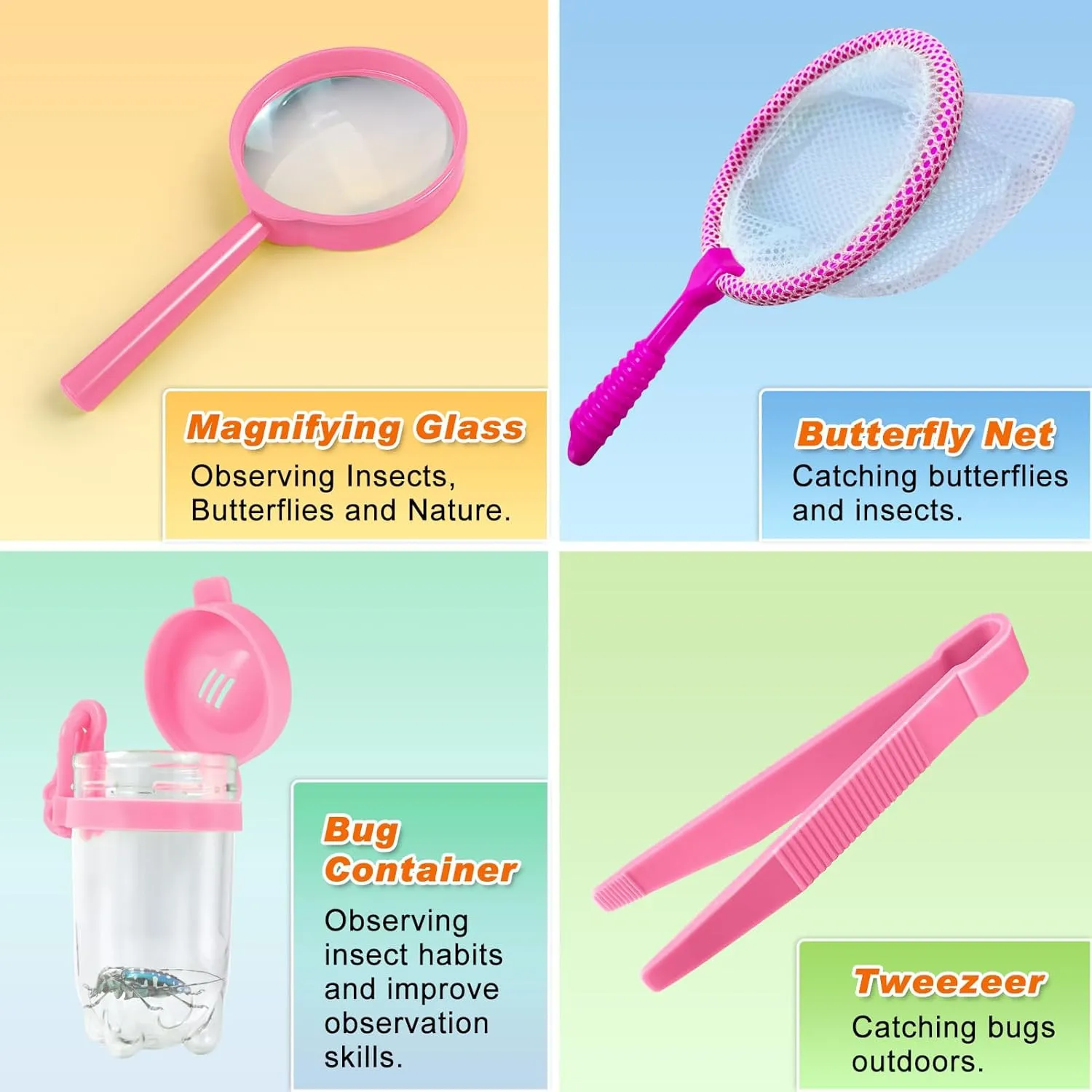 Kids Explorer Kit & Bug Catcher Kit, Kids Camping Gear for Kids, Outdoor Exploration Set with Vest & Hat, Ideal Outdoor Camping Adventure Toys for Boys Girls