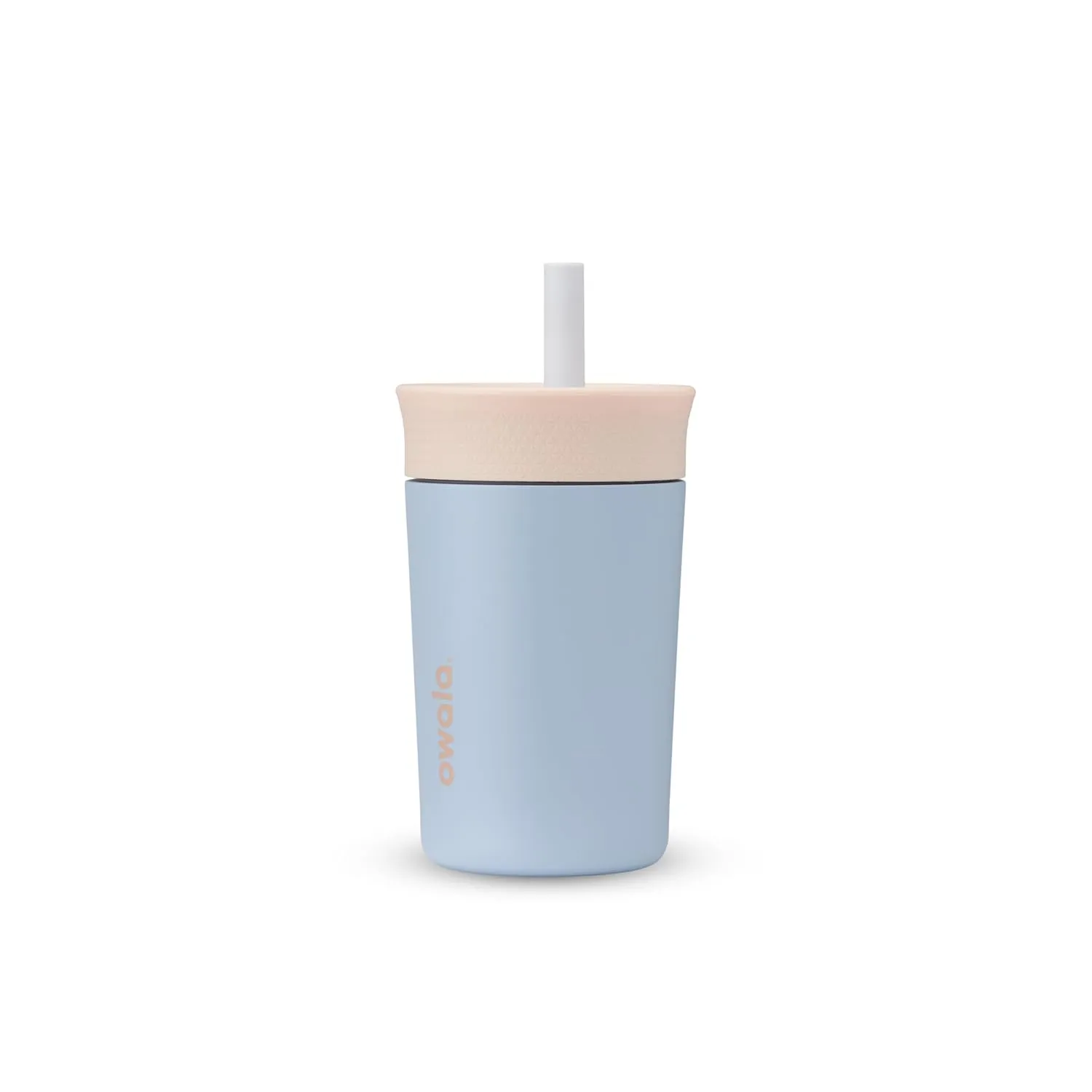 Kids Insulation Stainless Steel Tumbler with Spill Resistant Flexible Straw, Easy to Clean, Kids Water Bottle, Great for Travel, Dishwasher Safe, 12 Oz, Tan and Blue (Seas the Day)