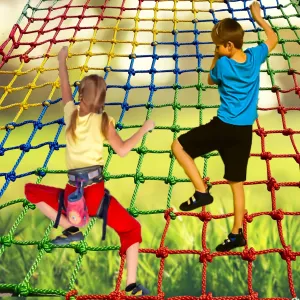Kids Outdoor Climbing Net,Heavy Duty Climbing Cargo Net for Jungle Gyms, Swing Set & Treehouse, Handcrafted with Easy Installation -3.3x9.9ft