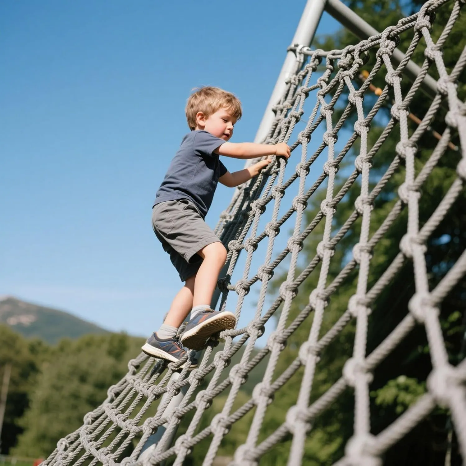 Kids Playground Net Cargo Net Rope Ladder for Treehouse Accessories Outdoor Climbing Net Heavy Duty Backyard Safety Protection Net,100x100cm