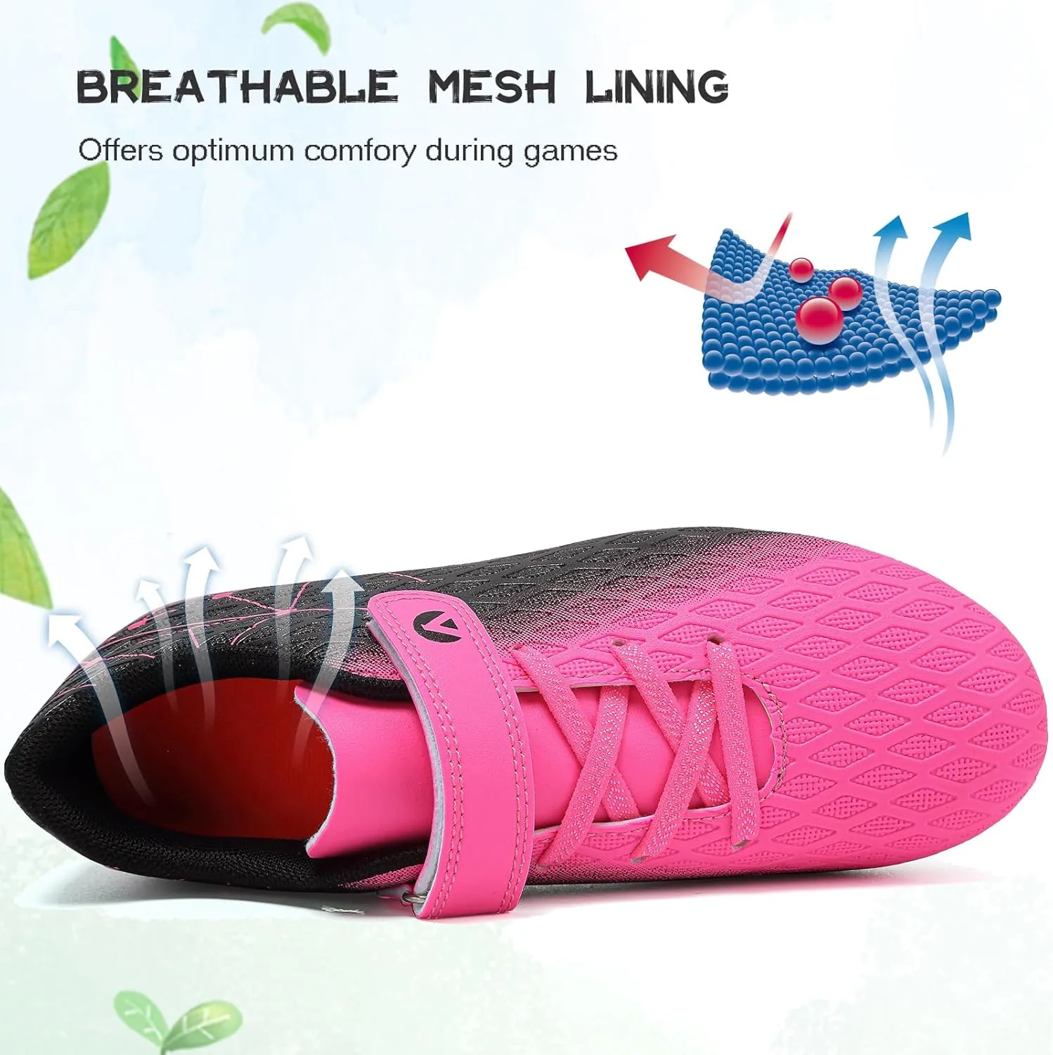 Kids Soccer Cleats Boys Girls Firm Ground Soccer FG/AG Soccer Athletic Outdoor Football Shoes Youth Turf Soccer Cleat Soccer Shoes for Little/Big Kid