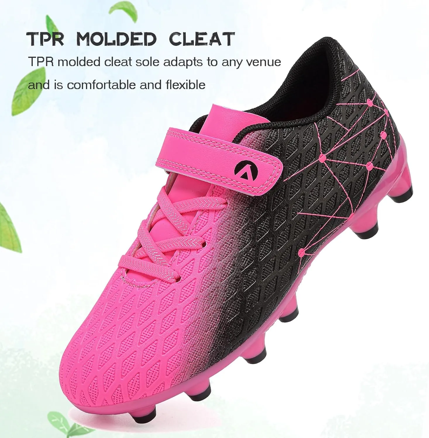Kids Soccer Cleats Boys Girls Firm Ground Soccer FG/AG Soccer Athletic Outdoor Football Shoes Youth Turf Soccer Cleat Soccer Shoes for Little/Big Kid
