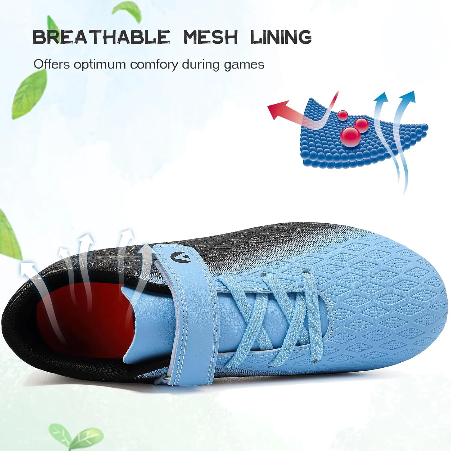 Kids Soccer Cleats Boys Girls Firm Ground Soccer FG/AG Soccer Athletic Outdoor Football Shoes Youth Turf Soccer Cleat Soccer Shoes for Little/Big Kid