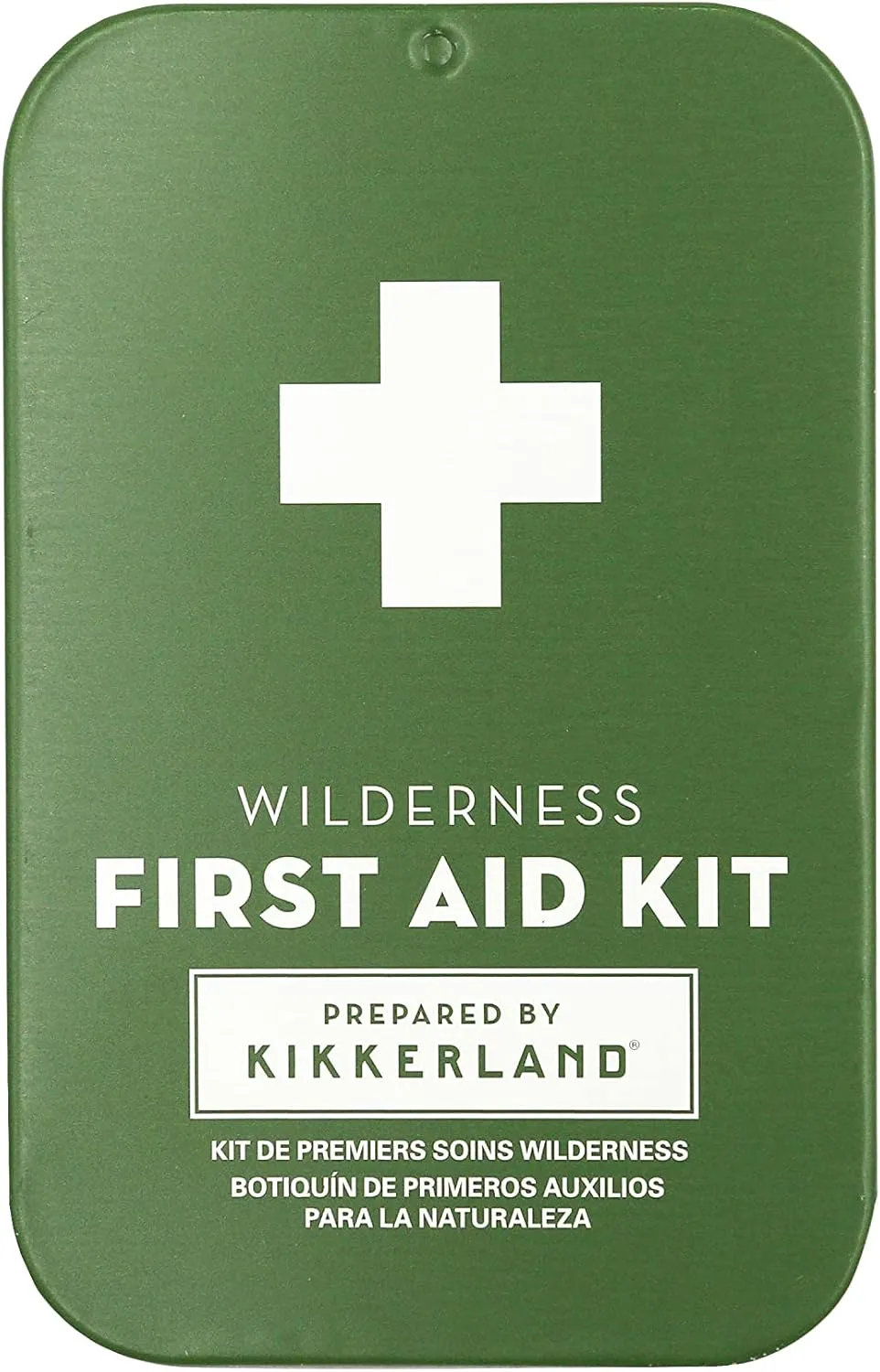 KIKKERLAND Design Wilderness First Aid Kit, Includes: Variety of Bandages, Antiseptic Wipes, Sting Relief, Sunscreen, Safety Pins, Antibiotic Ointment, Pocket Guide