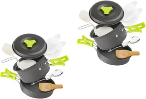 Kisangel Lightweight Camping Cookware Portable Outdoor Cooking Utensils with Insulated Handles Non Stick Design