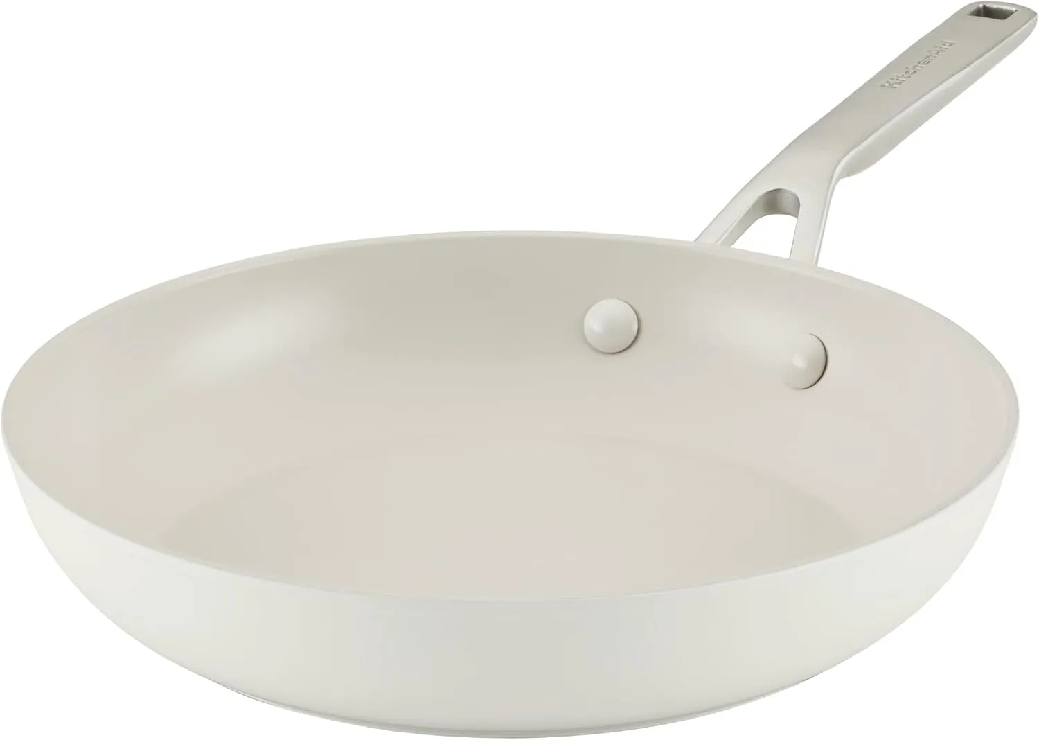 KitchenAid Hard Anodized Ceramic Nonstick Cookware Frying Pan/Skillet, 10 Inch Non Stick Fry Pan with Stainless Steel Handle - Porcelain White