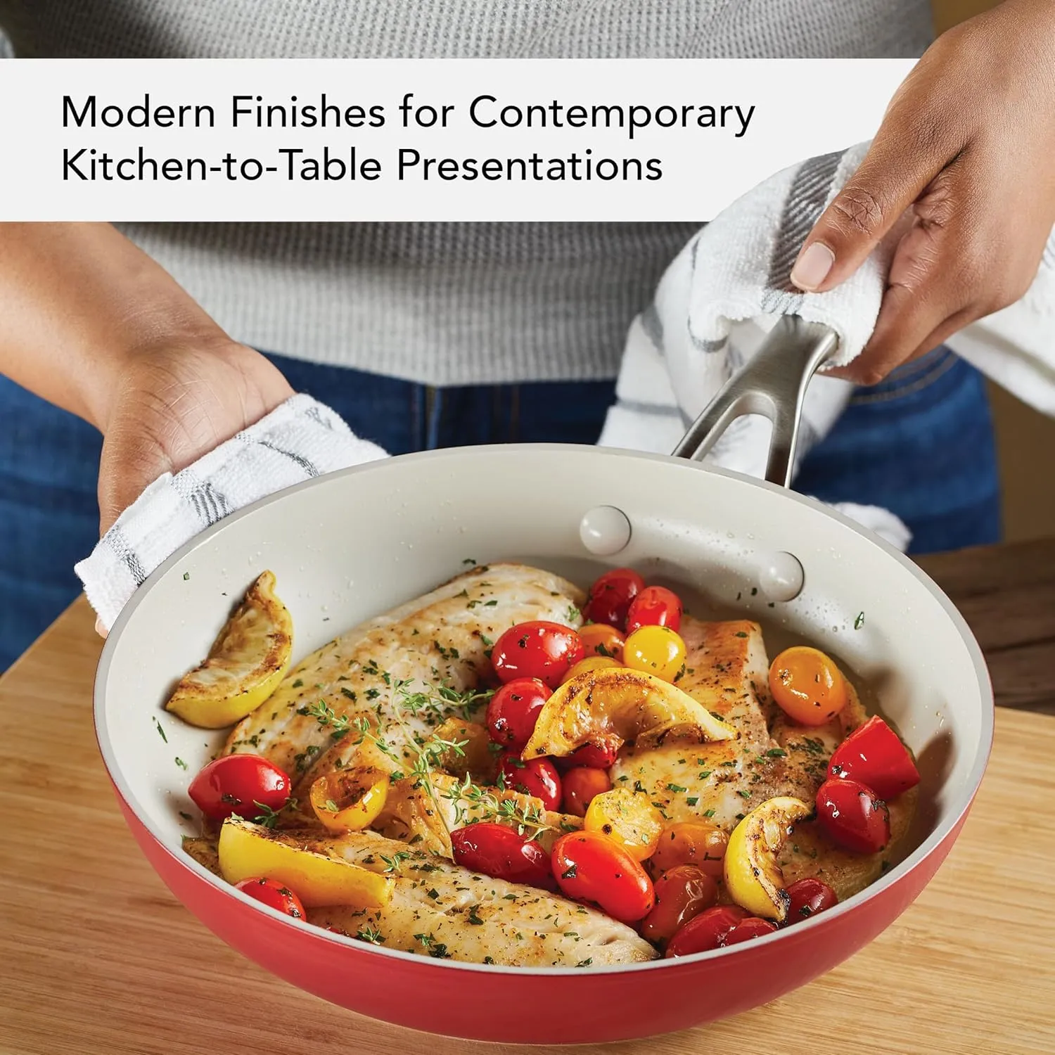 KitchenAid Hard Anodized Ceramic Nonstick Frying Pan/Skillet, 10 Inch - Empire Red