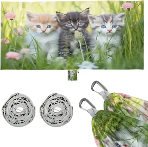Kittens in The Grass Camping Hammock, 330 lbs with 2 Tree Straps, Carry Bag, Single Portable Hammock for Outdoor/Indoor, Hiking, Beach, Backpacking, Travel
