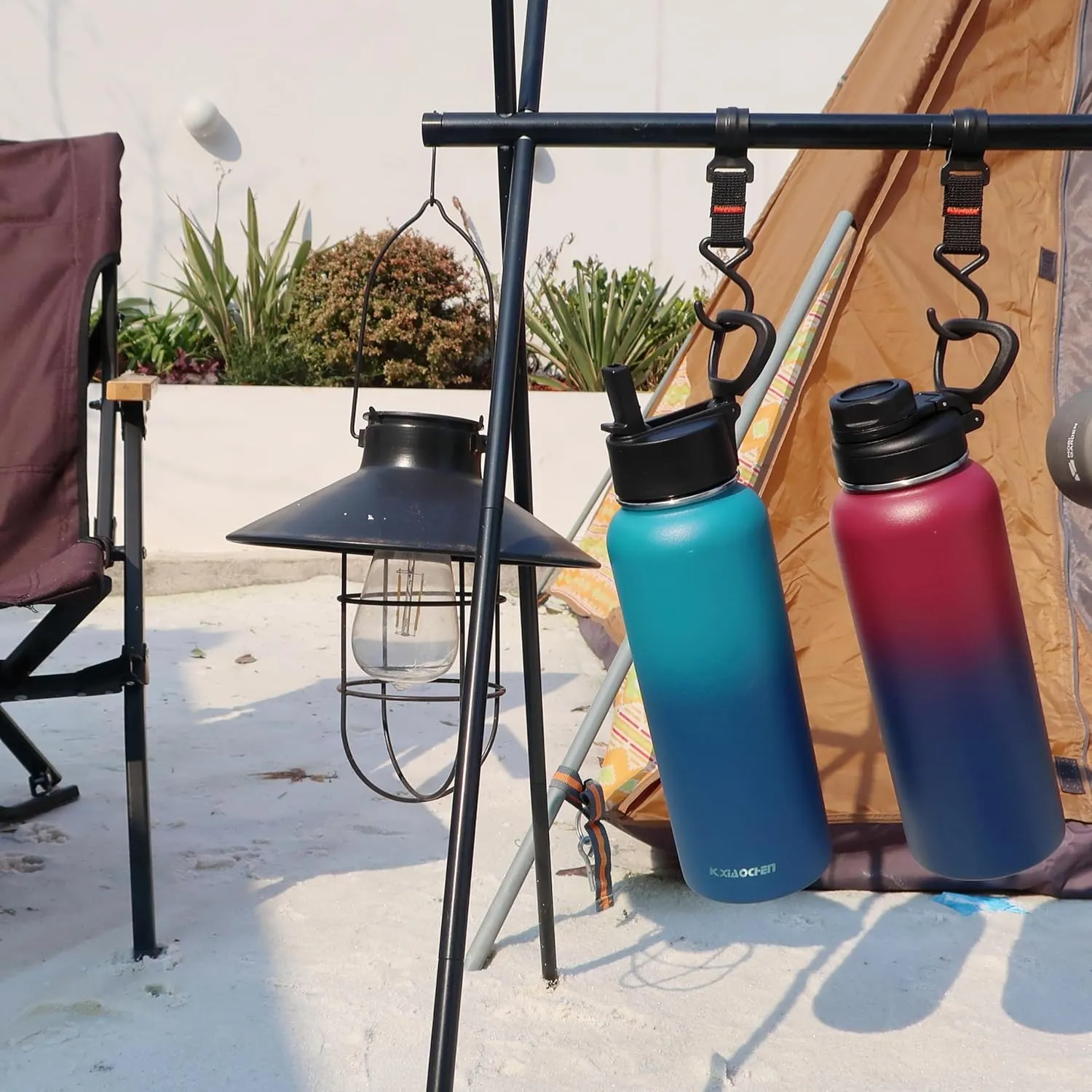 KXIAOCHEN Insulated Water Bottle, Stainless Steel Water Bottle, 2 Lids (Straw and Handle Lid),Wide Mouth Metal Water Bottles Keep Hot and Cold, Double Walled, Thermo Mug, Metal Canteen