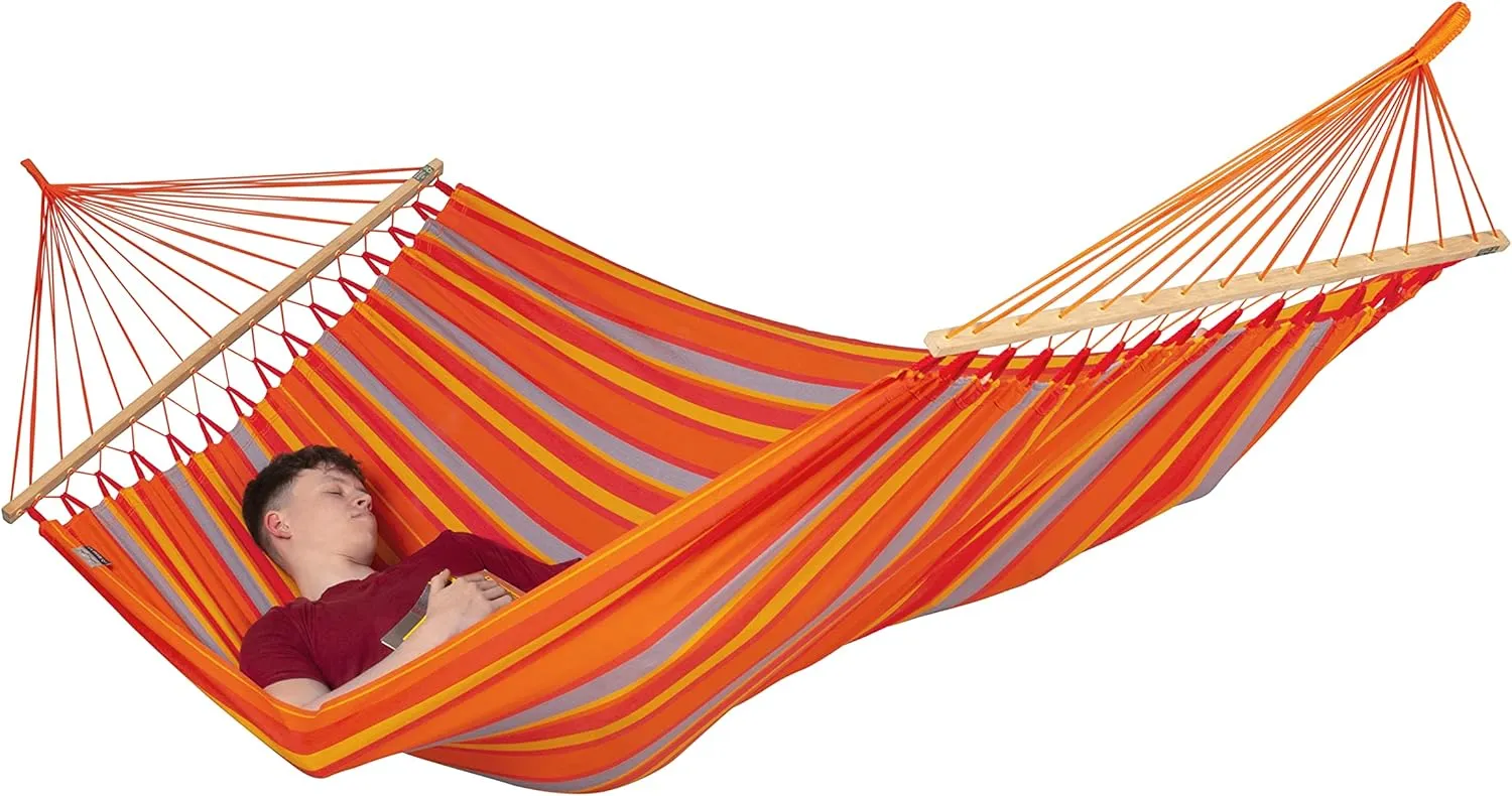 La Siesta® Alisio Hammock with Spreader Bar - Weatherproof Outdoor Hammock, Outside Fabric Tree Hammock 2 Person Hammock - Max 355 Lbs, Double, Toucan