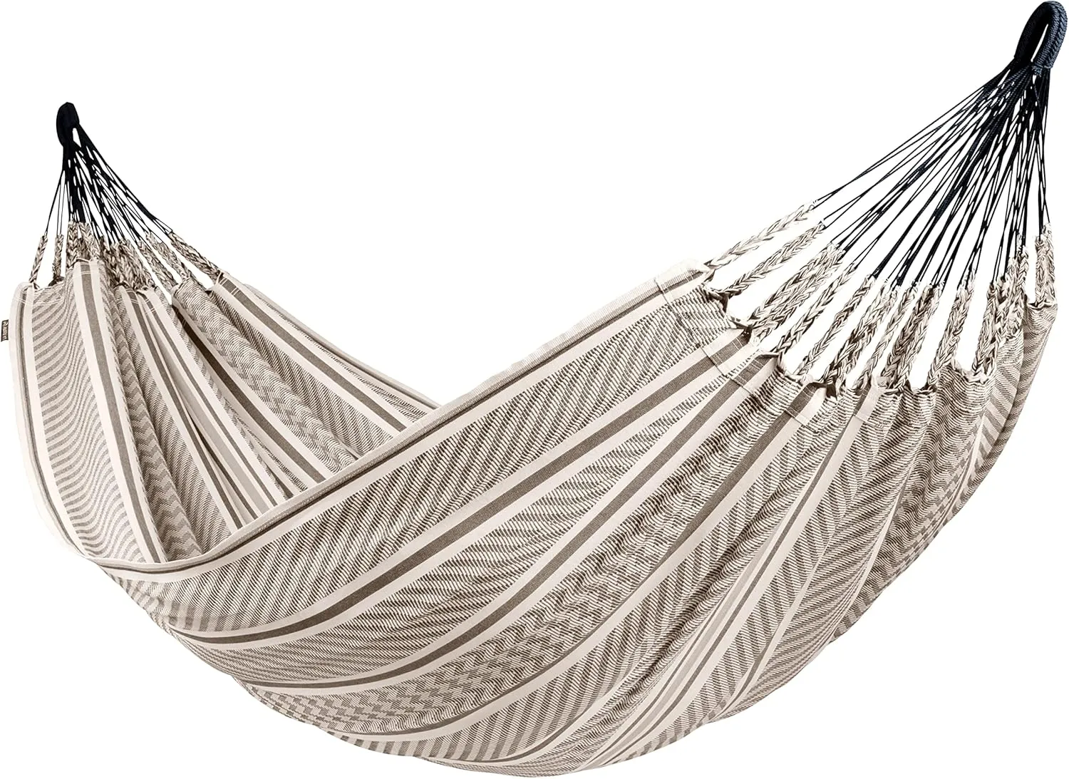LA SIESTA Flora Classic Cotton Hammock & CasaMount Suspension Kit for Walls, Ceilings & Square Beams - Indoor Outdoor Large 2 Person Double Hammock, Zebra
