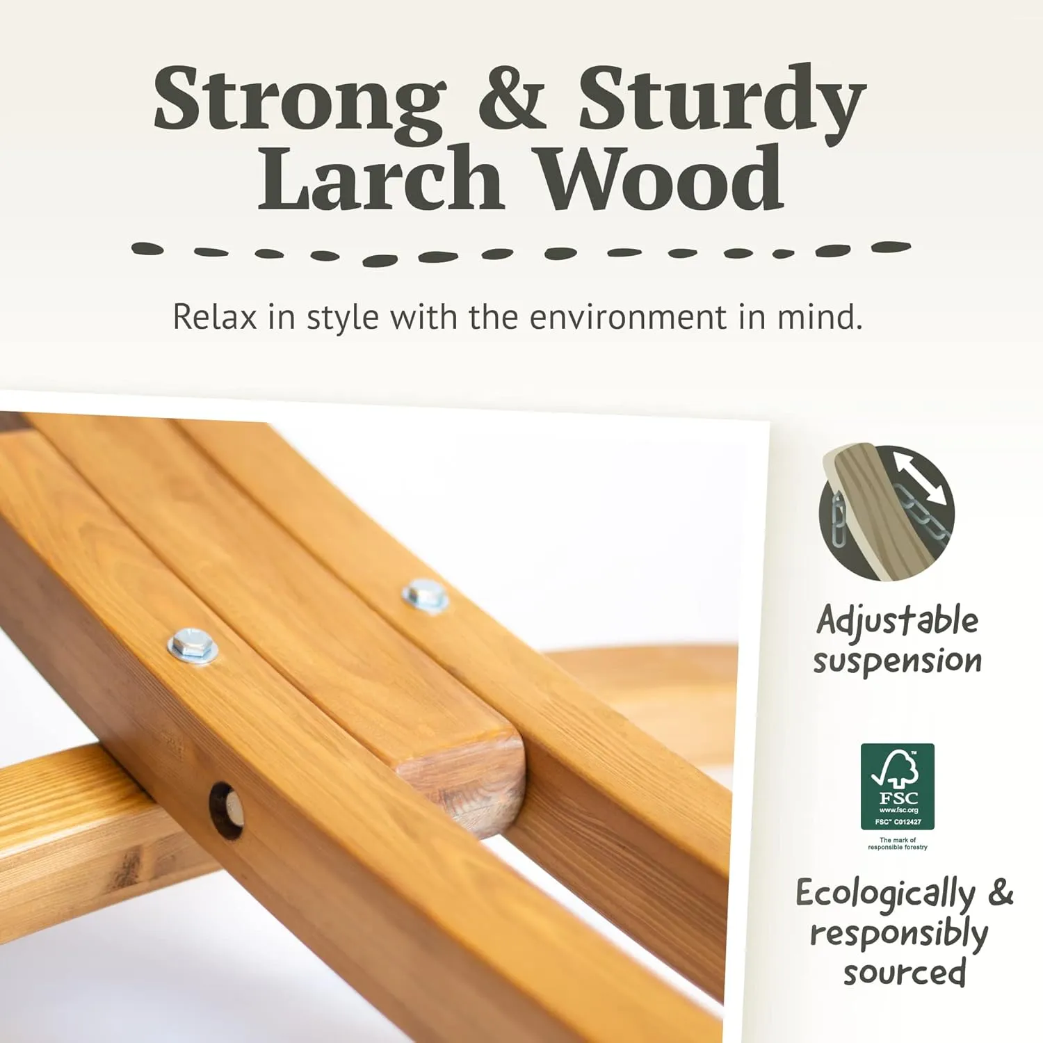 LA SIESTA® - Large Double Brisa Classic Hammock & Elipso Stand - Larch Wood Hammock Stand - Weather & Tear Resistant - Backyard Outdoor Hammock with Stand - 2-Person, Max 355 Lbs, Toucan