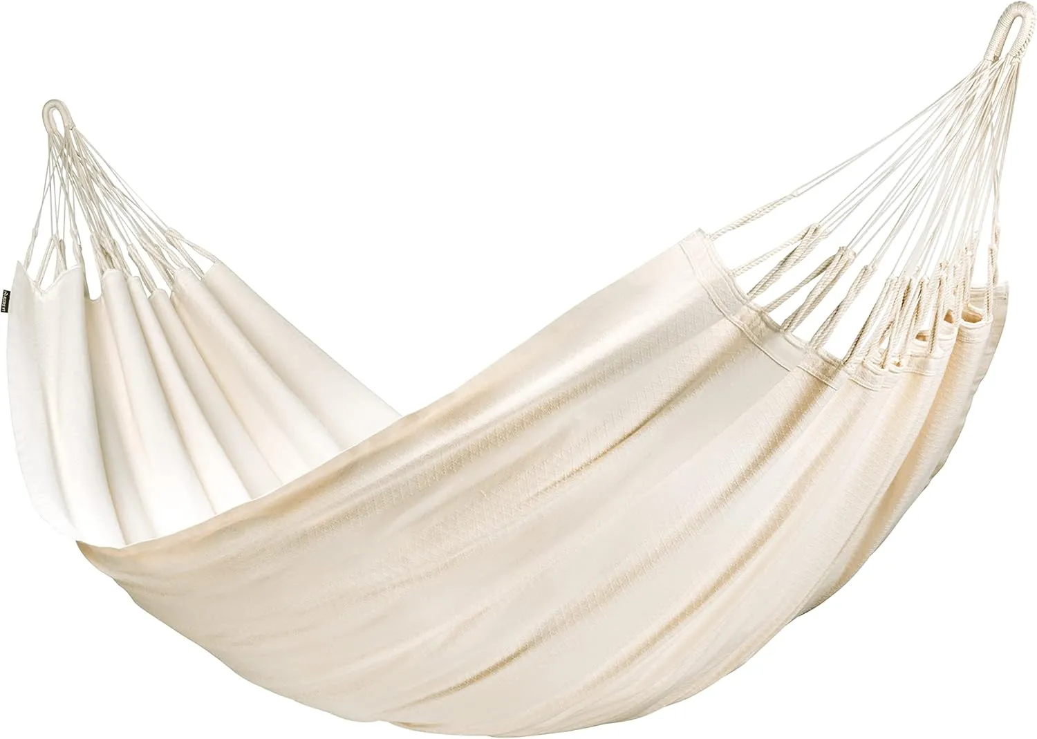 LA SIESTA® Modesta Organic Cotton Hammock & Wall Mount Kit for Walls Ceilings & Square Beams - Indoor Outdoor Hammock Swing, Portable Hammock for Outside Patio Bed - Large Double Hammock, Latte