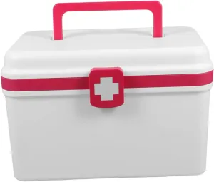 Large Capacity Plastic First Aid Box for Storing Medicines Emergency Kit Organizer