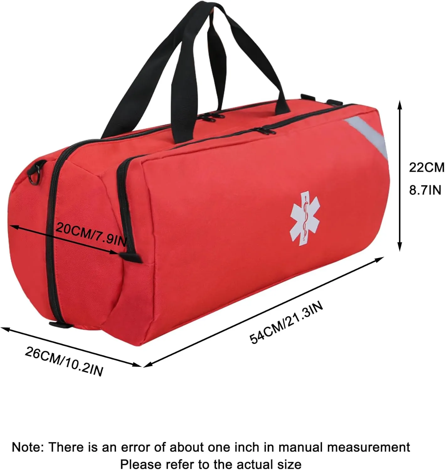 Large Medical Trauma Bag,Empty First Responder Bag,Large EMT Paramedic Economical First Aid kit,Lightweight and Durable(Red)