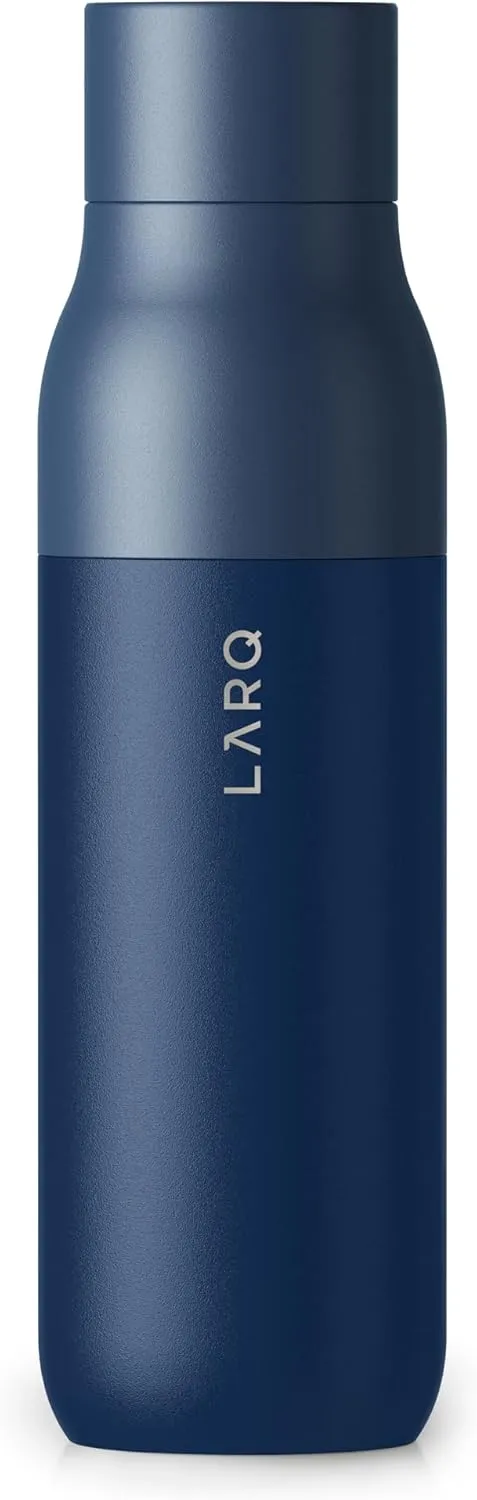 LARQ Twist Top 17 oz - Insulated Stainless Steel Water Bottle | Thermos, BPA Free | Reusable for Camping, Office, and Travel | Keep Drinks Cold and Hot, Monaco Blue