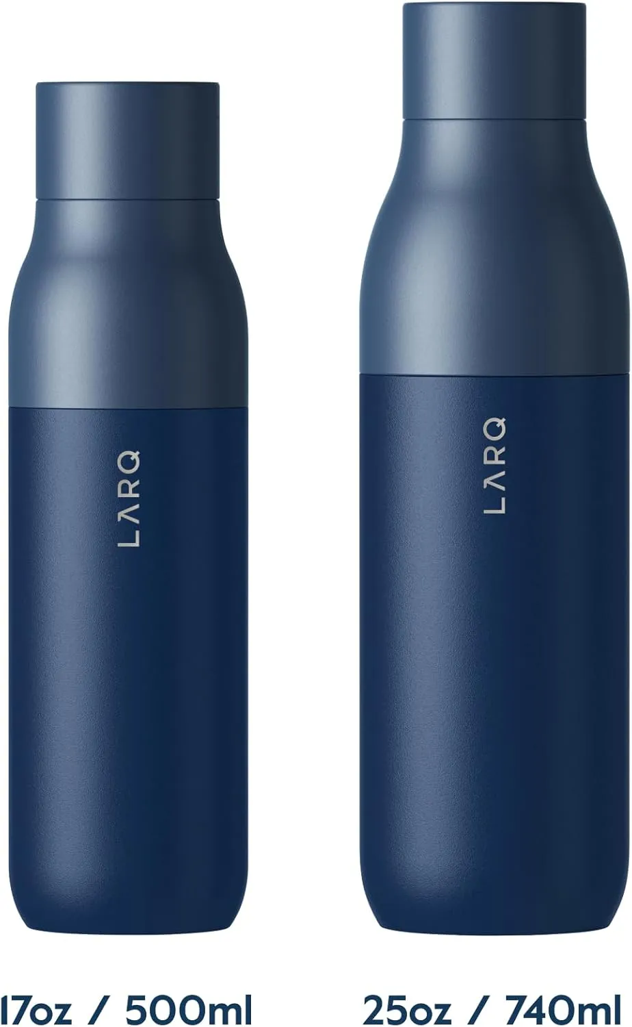 LARQ Twist Top 17 oz - Insulated Stainless Steel Water Bottle | Thermos, BPA Free | Reusable for Camping, Office, and Travel | Keep Drinks Cold and Hot, Monaco Blue