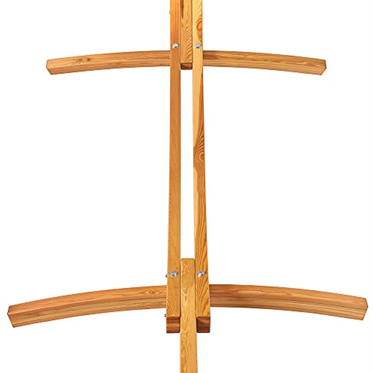 Lazy Daze Hammocks 10 FT Outdoor Arc Wood Hammock Stand, 2 Person Russian Pine Hardwood Hammock Stand with Hooks and Chains, for Home Patio Garden Yard Picnic Camp, 450lb Capacity