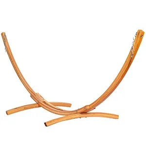 Lazy Daze Hammocks 10 FT Outdoor Arc Wood Hammock Stand, 2 Person Russian Pine Hardwood Hammock Stand with Hooks and Chains, for Home Patio Garden Yard Picnic Camp, 450lb Capacity