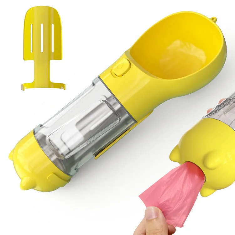 Leak Proof Dog Water Bottle with Food Storage and Waste Bag Holder
