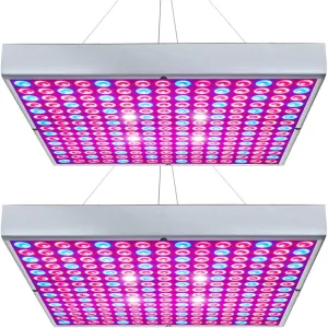 LED Grow Light 225 LEDs Plant Lights Red Blue White Panel Growing Lamps for Indoor Plants Seedling Vegetable and Flower (2 Pack)