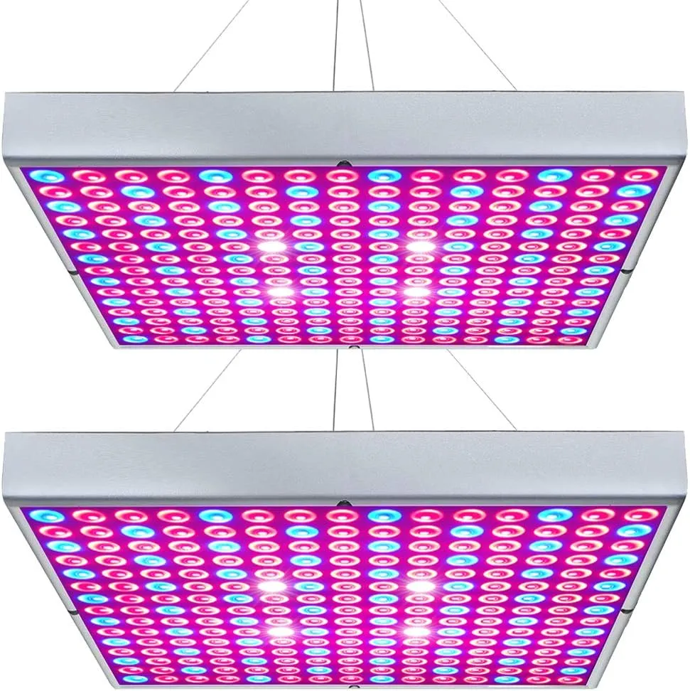 LED Grow Light 225 LEDs Plant Lights Red Blue White Panel Growing Lamps for Indoor Plants Seedling Vegetable and Flower (2 Pack)