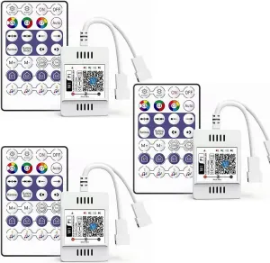 LED Pixel Light WiFi Bluetooth IR Remote Combine Controller for WS2812B WS2811 SK6812 Addressable RGBIC Music Sync App Control Box Programable Strip Rope Matrix Lights (3)