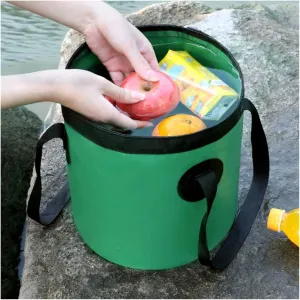 LEIYAN Collapsible Mop Bucket,Foldable Water Basin with Handle,5 Gallon Portable Folding Bucket Lightweight Outdoor Basin Pail for Fishing,Camping,Hiking,Car Washing (Color : Green, Size : 20L)