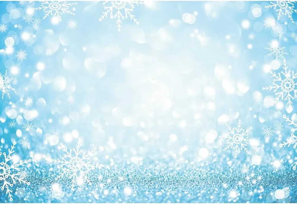 Leowefowa 3x2m Vinyl Backdrop Snowflake Bokeh Backdrop Winter Ice Snow Photography Background Birthday Christmas Party Decor Children Kids Adult Photo Shoot Studio Props Photo Backdrops