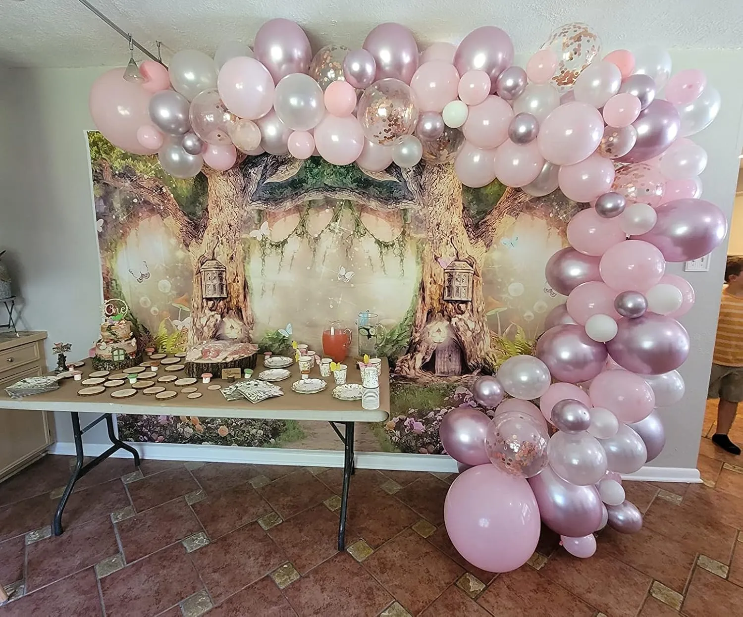 Leowefowa 8x6ft Jungle Forest Backdrops Fairytale Spring Enchanted Forest Dreamland Flowers Butterflies Photography Background for Baby Shower Kids Jungle Safari Birthday Party Photoshoot Studio Props