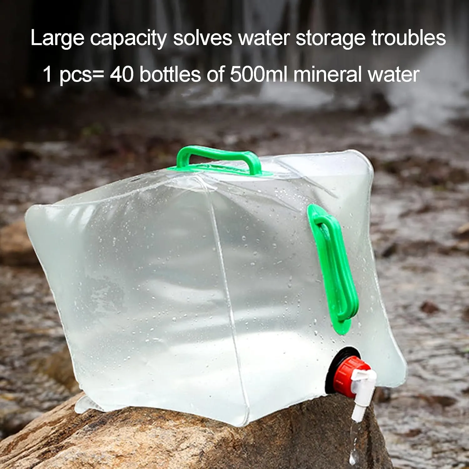 LFFH Collapsible Water Container, BPA Free Plastic Water Bag Tank Camping No Leak for Party Kitchen Picnic Bar BBQ Longer Time (Color : Clear, Size : 20L)