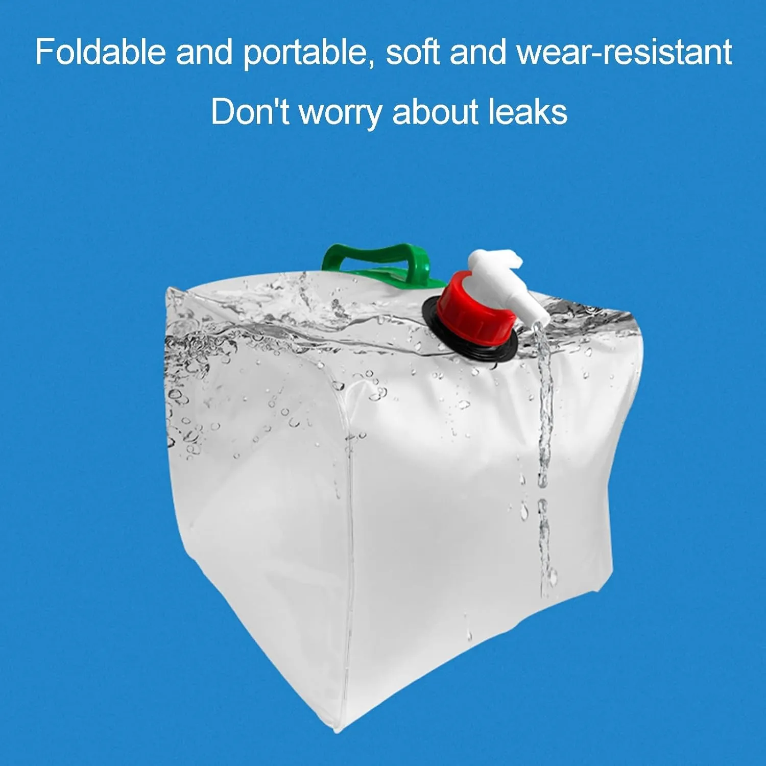 LFFH Collapsible Water Container, BPA Free Plastic Water Bag Tank Camping No Leak for Party Kitchen Picnic Bar BBQ Longer Time (Color : Clear, Size : 20L)