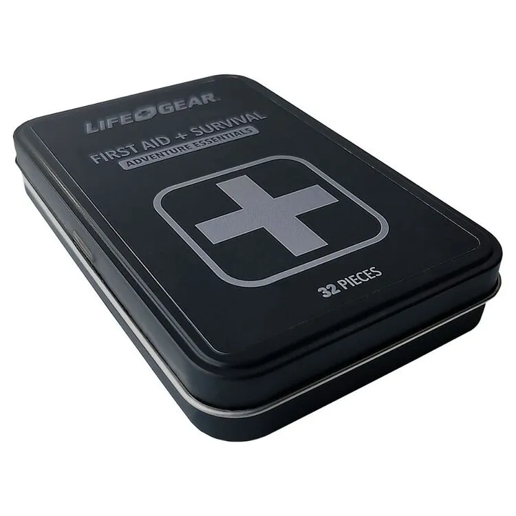 Life Gear First Aid & Survival Kit 32 Pack Black