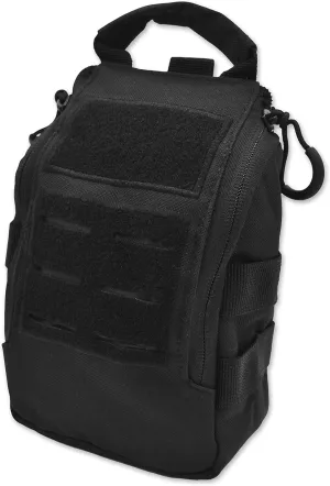 Lightning X Products Premium Nylon MOLLE Pouch Emergency Bag, Ideal for Tactical Medics, Military, Outdoor Enthusiasts (8" x 5.5" x 4", Black or Tan, Designed for Bulky Gear)