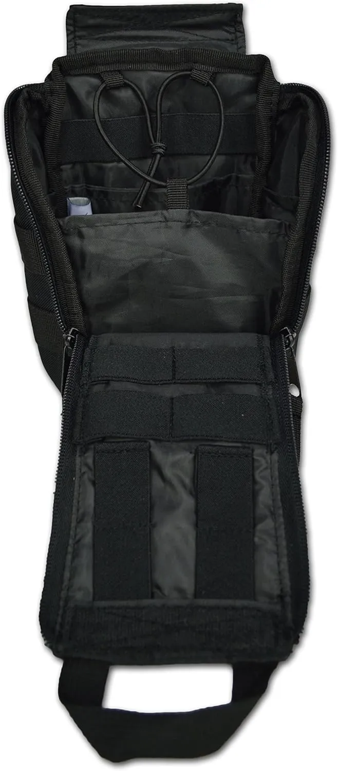 Lightning X Products Premium Nylon MOLLE Pouch Emergency Bag, Ideal for Tactical Medics, Military, Outdoor Enthusiasts (8" x 5.5" x 4", Black or Tan, Designed for Bulky Gear)