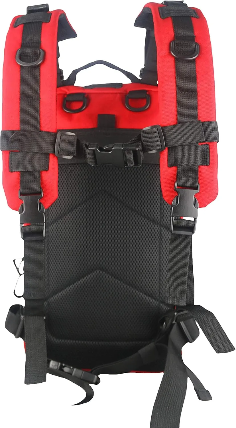 Lightning X TacMed First Responder Medic Backpack | Military Style MOLLE Day Pack   Dividers & Pockets for First Aid Supplies (Red)
