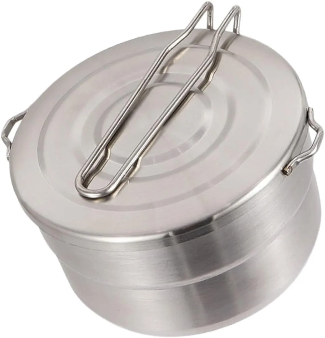 Lightweight Stainless Steel Camping Cook Pot Design for Hiking Backpacking and Picnics Durable Outdoor Cook Tool Easy to Carry
