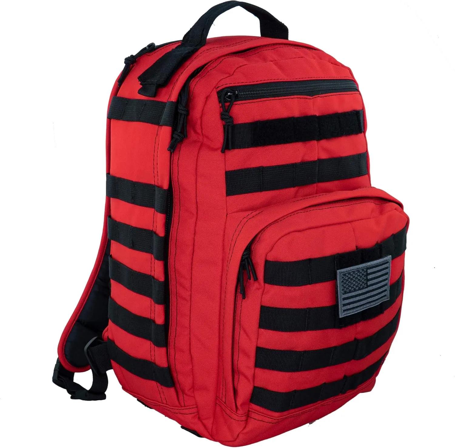 LINE2design First Aid Trauma Military Sport Backpack - Tactical Molle Bag - Red