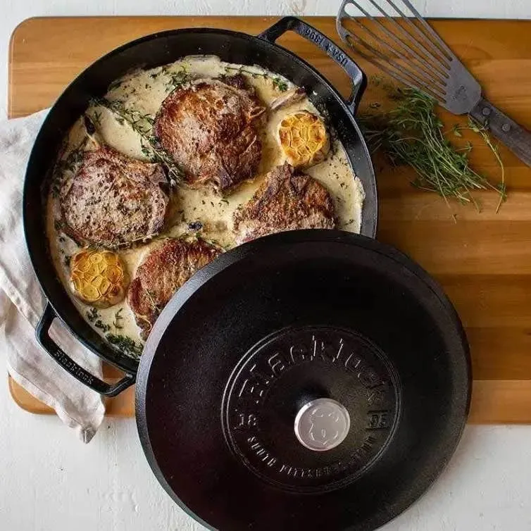 Lodge Blacklock Triple Seasoned 4 Quart Braiser with Lid