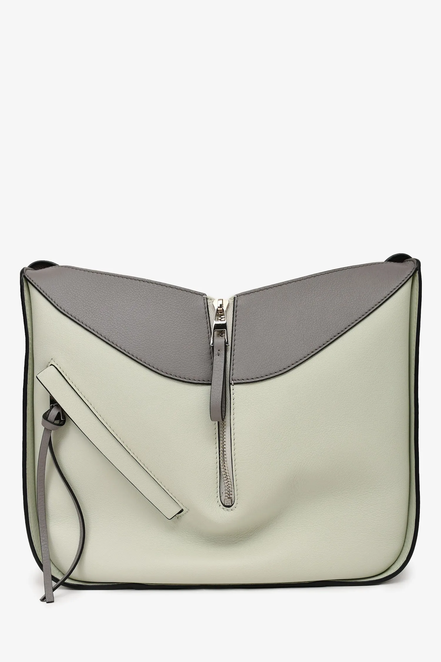 Loewe Grey Leather Small Hammock Bag with Strap