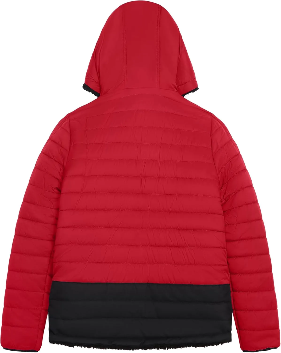 LONDON FOG Boys' Reversible Puffer-to-Sherpa Fleece Heavyweight Jacket