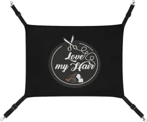 Love My Hair Hairstylist Cat Hanging Hammock Soft Breathable Pet Cage Dog Hammock with Adjustable Straps and Metal Hooks, style, 202403255