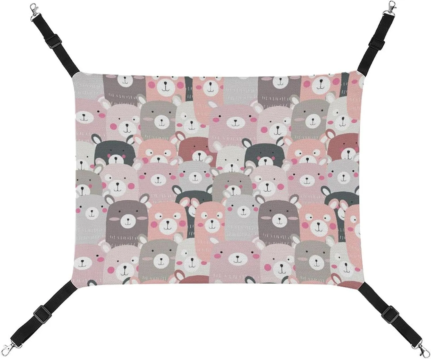 Lovely Teddy Bear Hanging Cat Bed Soft Breathable Pet Hammock for Cage Pet Sleeper for Kitten Ferret Puppy Rabbit