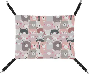 Lovely Teddy Bear Hanging Cat Bed Soft Breathable Pet Hammock for Cage Pet Sleeper for Kitten Ferret Puppy Rabbit