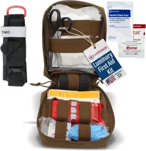 Luminary Bleeding Control Kit - Trauma Kit for Life-Threatening Emergencies - Stops The Bleeding - Ideal for First Responders, Military, & Outdoor Use - Fully Stocked Medical Items