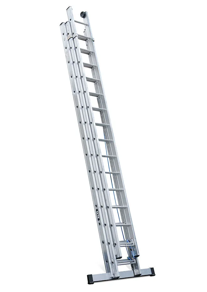 Lyte NHT EN131 Professional 3 Section Rope Operated Extension Ladder - 3 x 19 Rungs