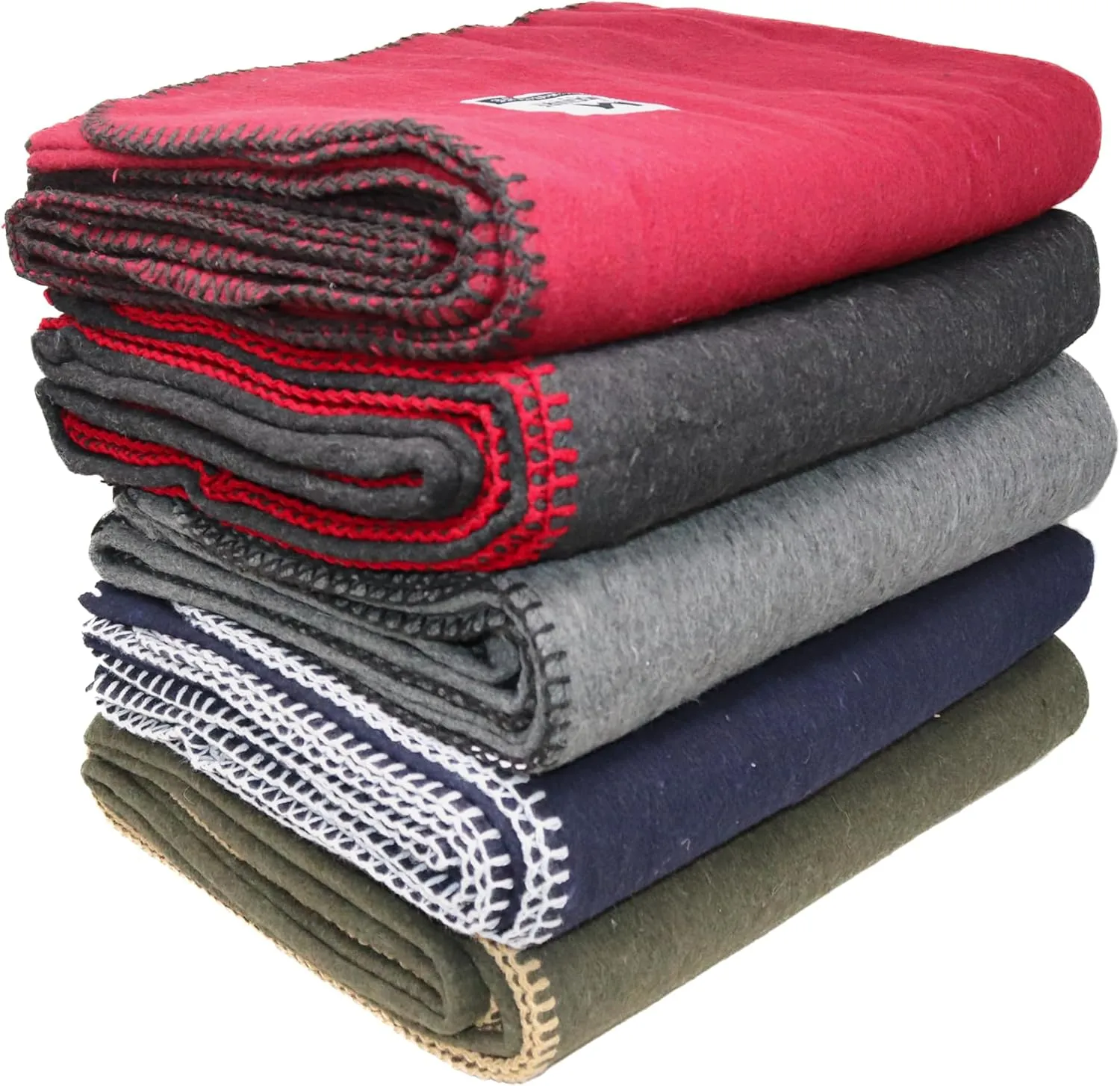 M MCGUIRE GEAR Wool Military Camping, Survival, and First Aid Blanket, 64" x 90" (Grey)
