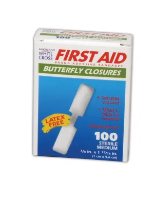 MAGID AM WHT CRS MP60233 American White Cross Medium and Large Butterfly Wound Closures, 3/8" x 1 13/16", Flesh (Pack of 200)